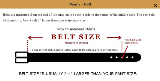 8660500 Roper Men's Hide Belt