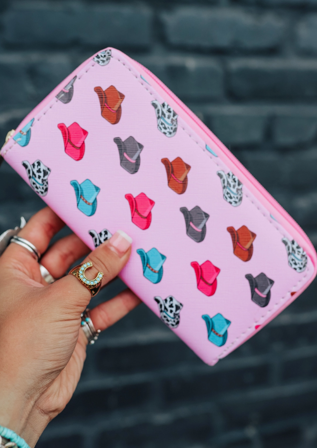 WALLET005 Pink Cowboy Hat Wallet