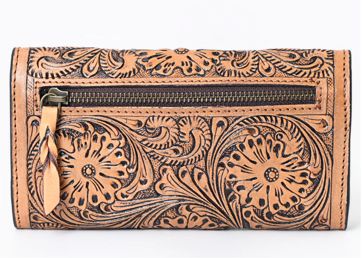 ADBGZ736A USA Tooled Leather Dakota Purse