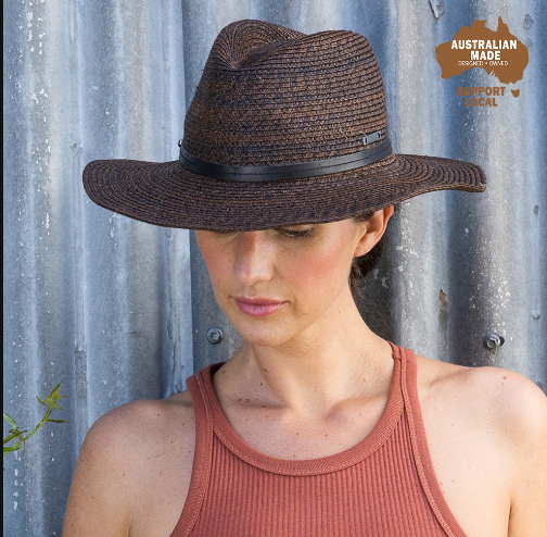TM554 Tina M Kathleen Raffia Chocolate Hat