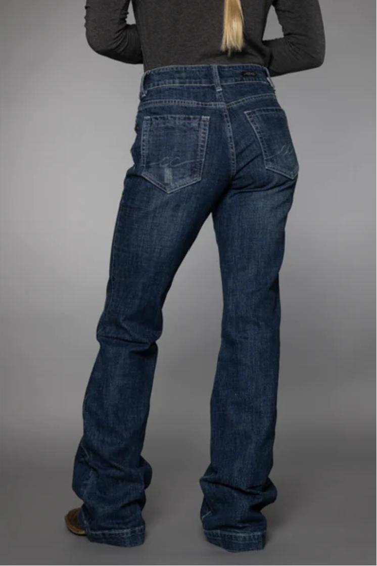 524939 CC Western Wide leg Trouser Jean - Dark Wash