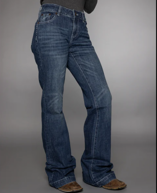 524939 CC Western Wide leg Trouser Jean - Dark Wash