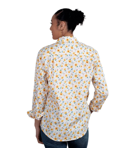 WWLS2412 Just Country Women's Abbey Workshirt White Marigold