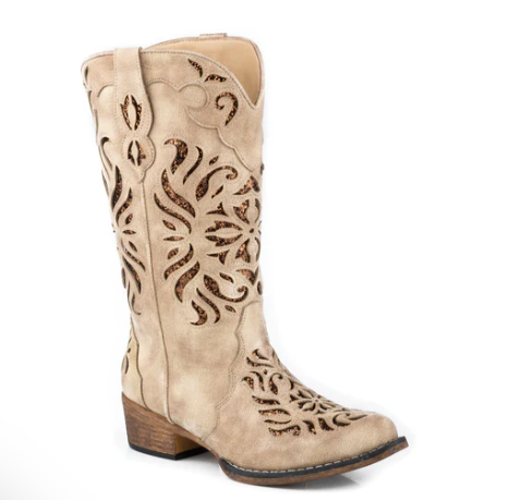 09-021-1566-3250 Roper Women's Glitz Vintage Brown/Black Glitter