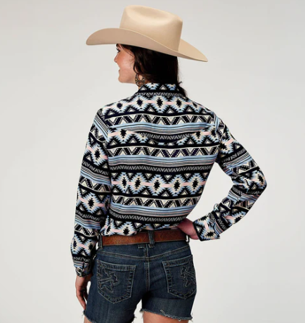 03-050-0590-2063 Roper Women's Five Star Collection LS Shirt Aztec Print