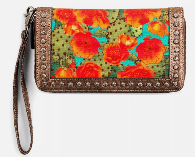A770015297 Ariat Clutch Wallet Pricky Pear Cactus