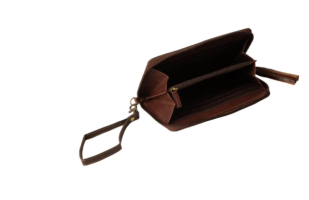 S-7464 Radiant Sunflower Hand Tooled Clutch Wallet
