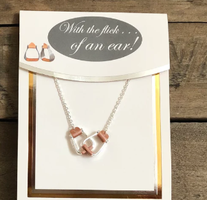 CYW-086 Equestrian: Saddle Stirrup CARDED Petite Necklace