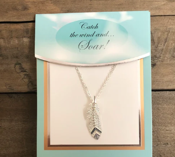 CYW-023 Eagle Feather CARDED Petite Necklace