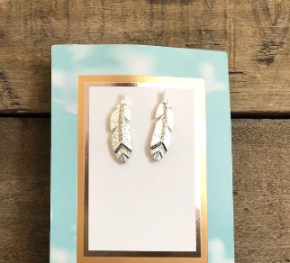 CYW-024 Eagle Feather CARDED Earrings