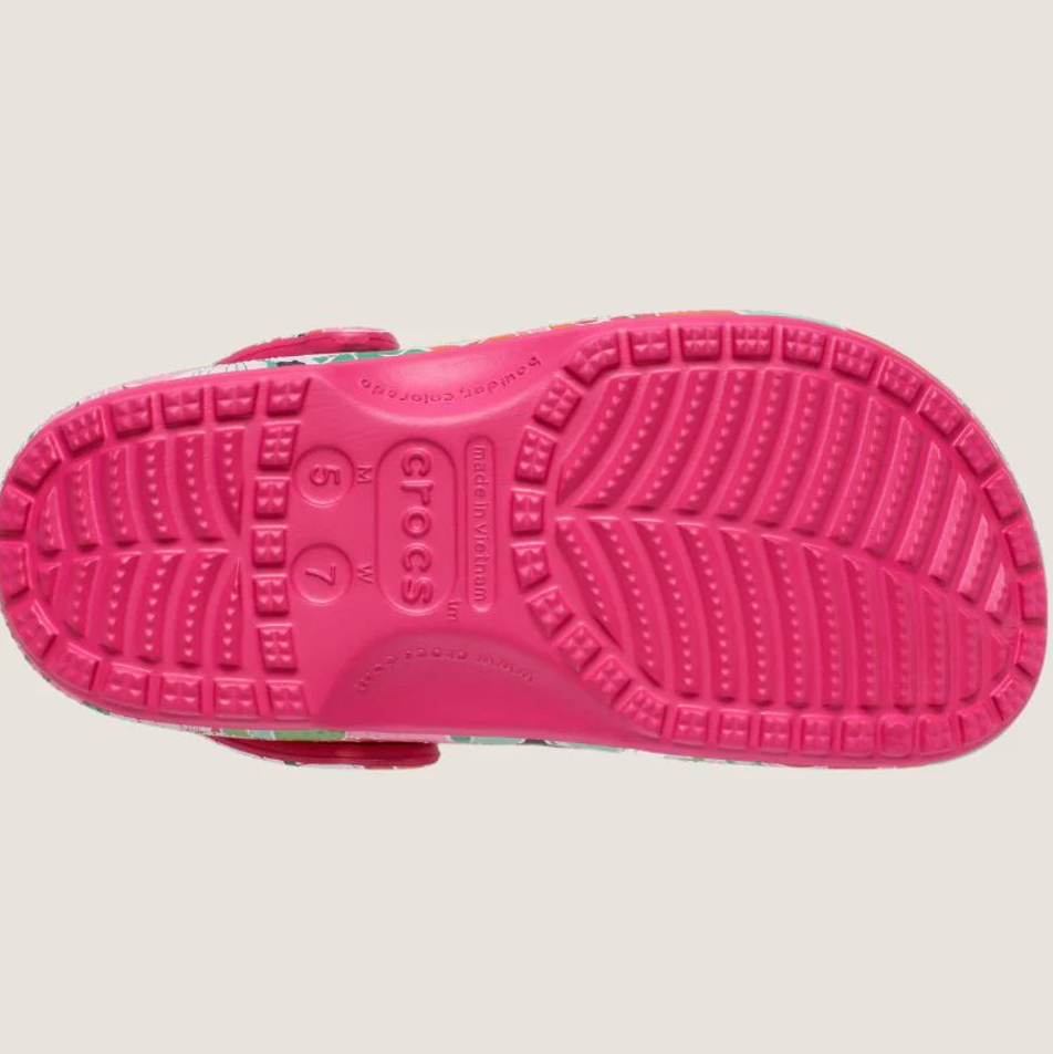 209839-6ZQ CROCS Classic Woodcut Floral Dragonfruit