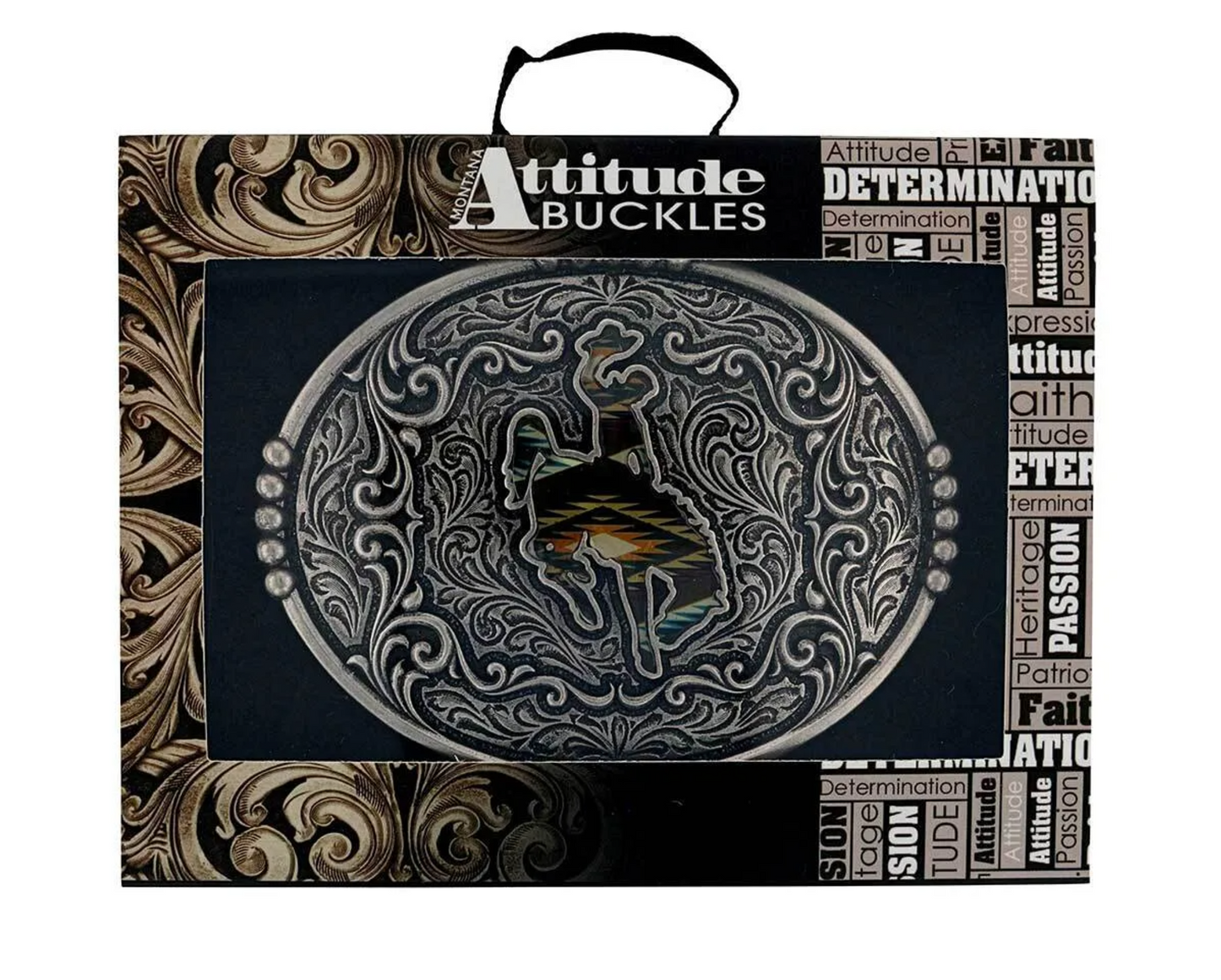 A988S Montana Silversmiths Sunrise Bronc Attitude Buckle