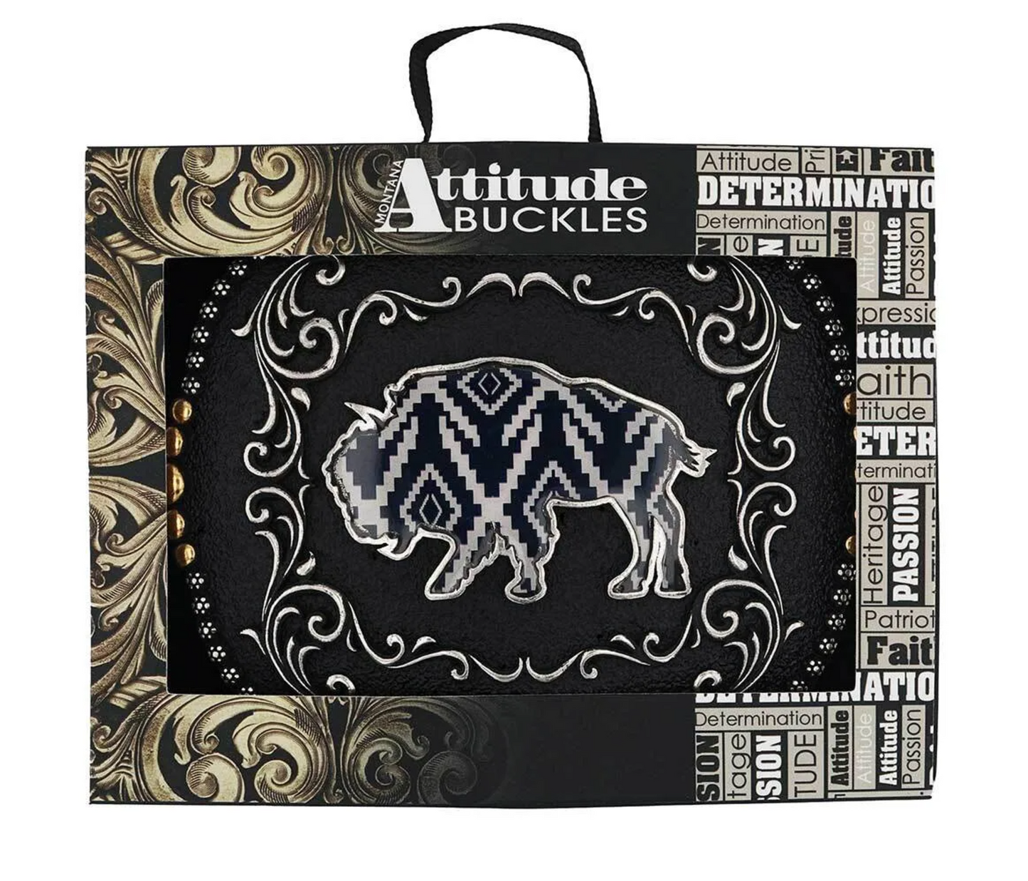 A989S Montana Silversmiths Midnight Buffalo Attitude Buckle