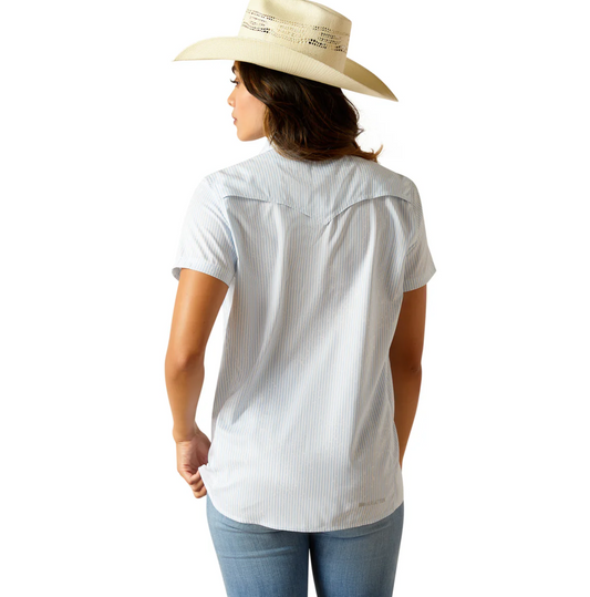 10051373 Ariat Women's Western Ventek SS Shirt Distressed Stripe