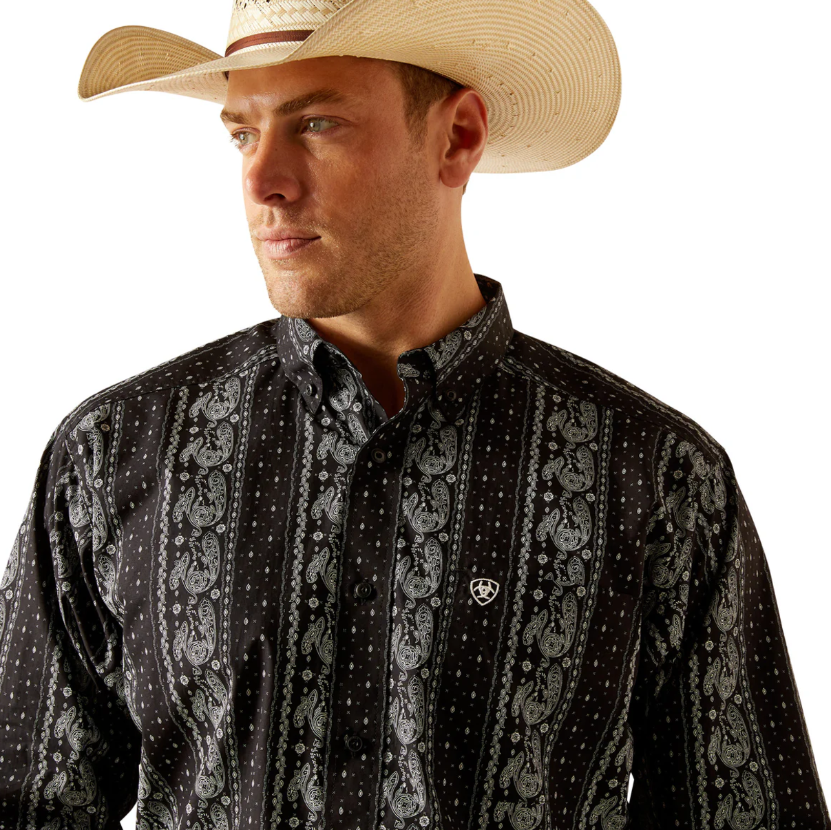 10051460 Ariat Men's Jared LS Shirt Black