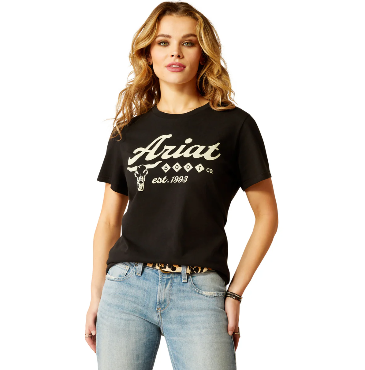 10052041 Ariat Women's Established Boot Co SS Tee Black