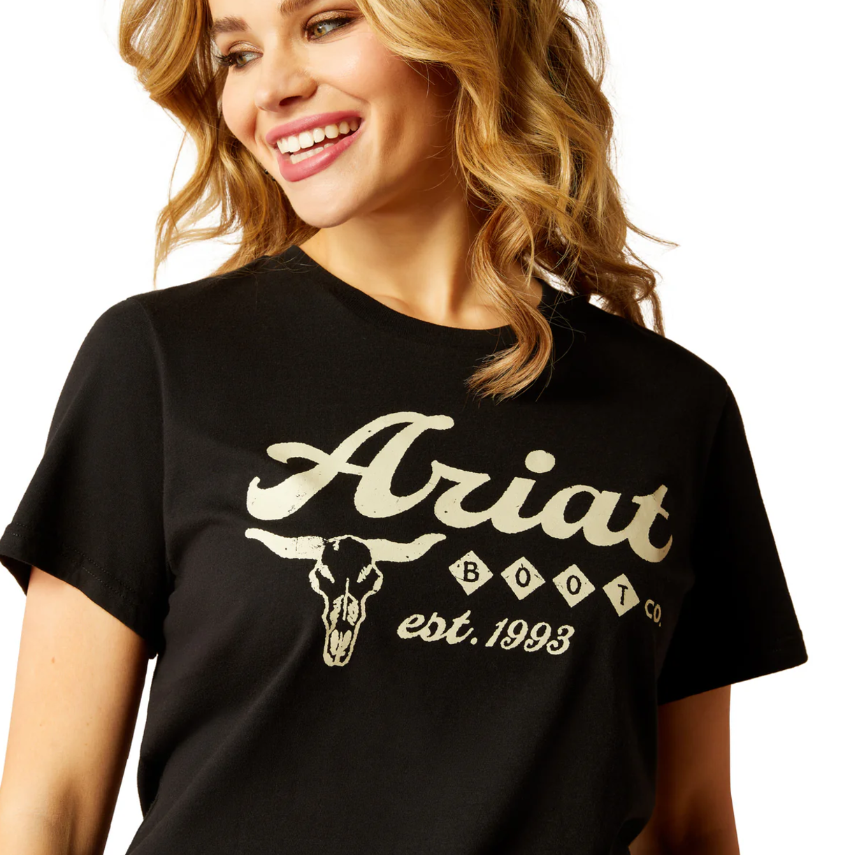 10052041 Ariat Women's Established Boot Co SS Tee Black