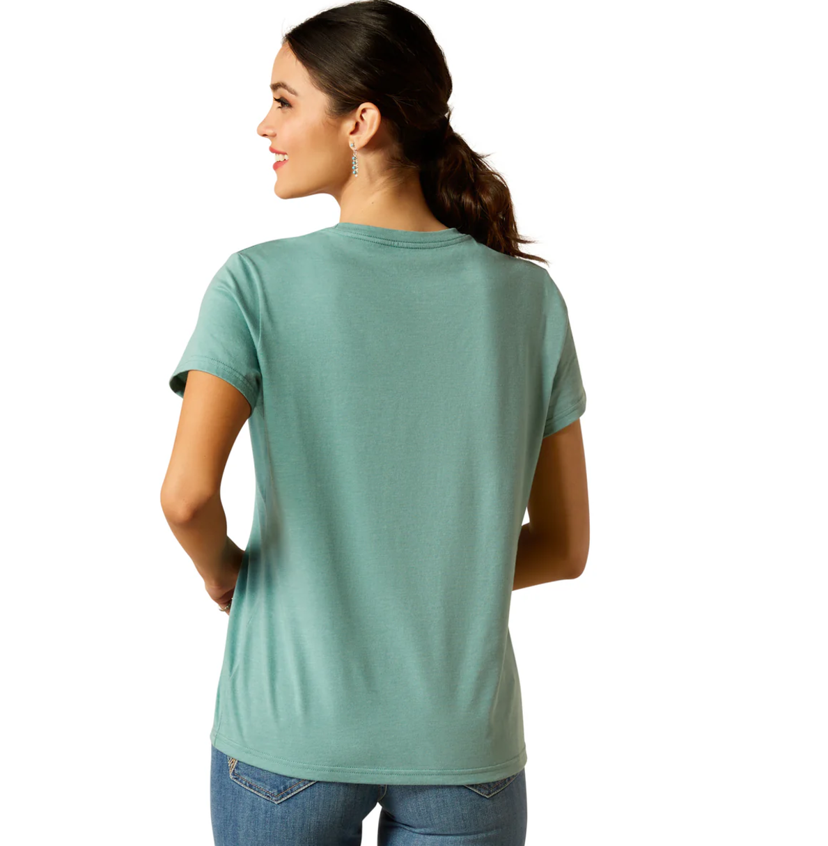 10052543 Ariat Women's Garden Boot SS Tee Ocean Blue Heather