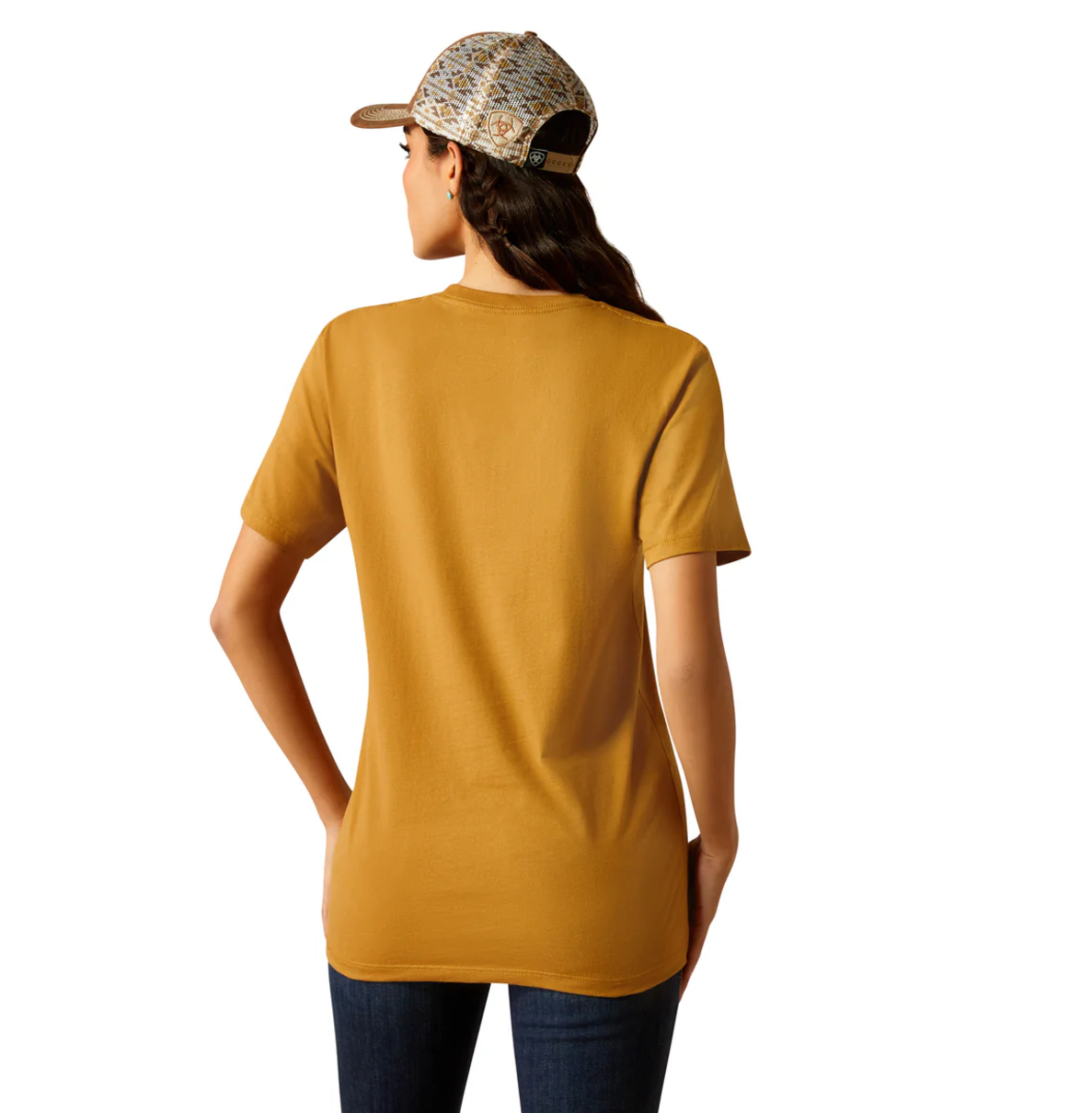 10052549 Ariat Women's Longhorn Brand SS Tee Harvest Gold
