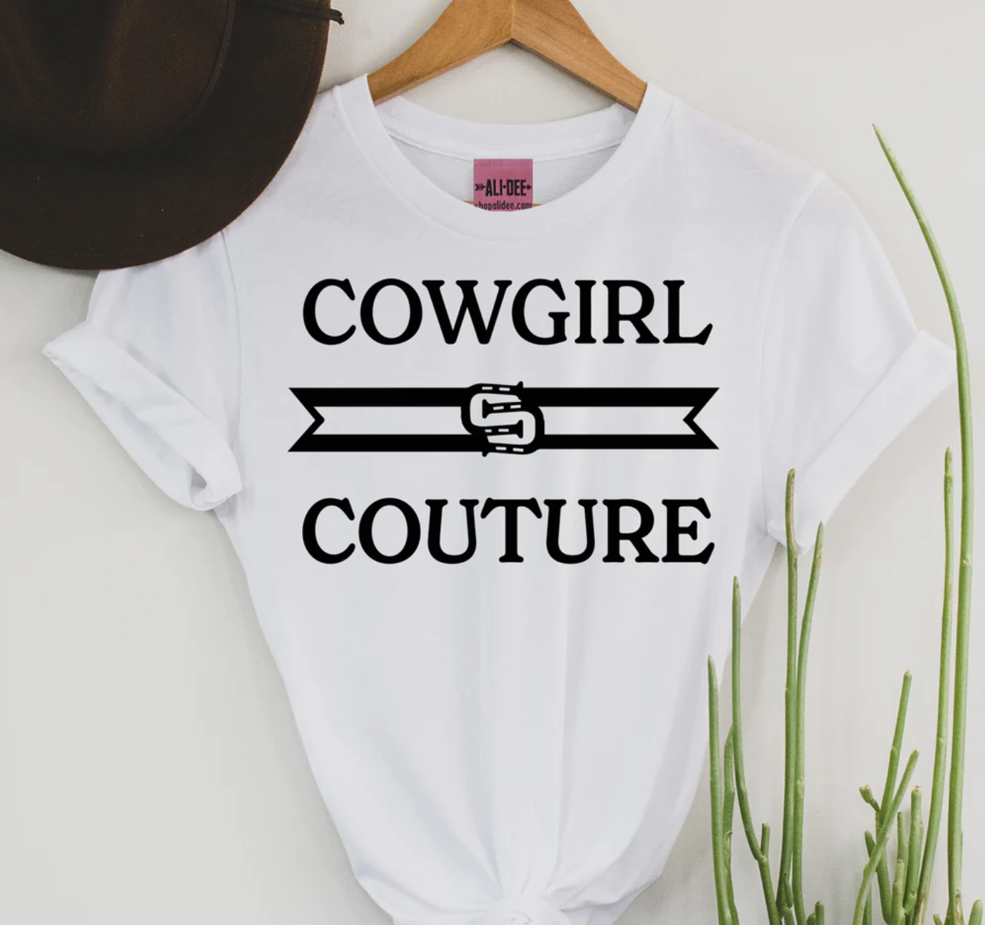 AD35670 ALI DEE Cowgirl Couture Tee - White