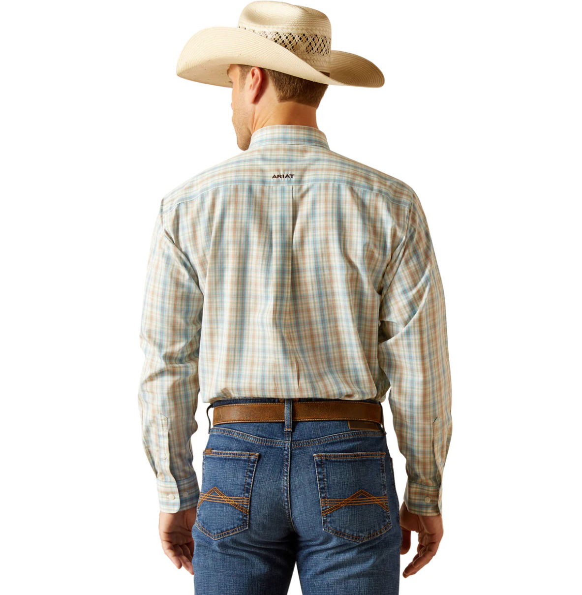 10051506 Ariat Men's Wrinkle Free Ivar LS Shirt Blue