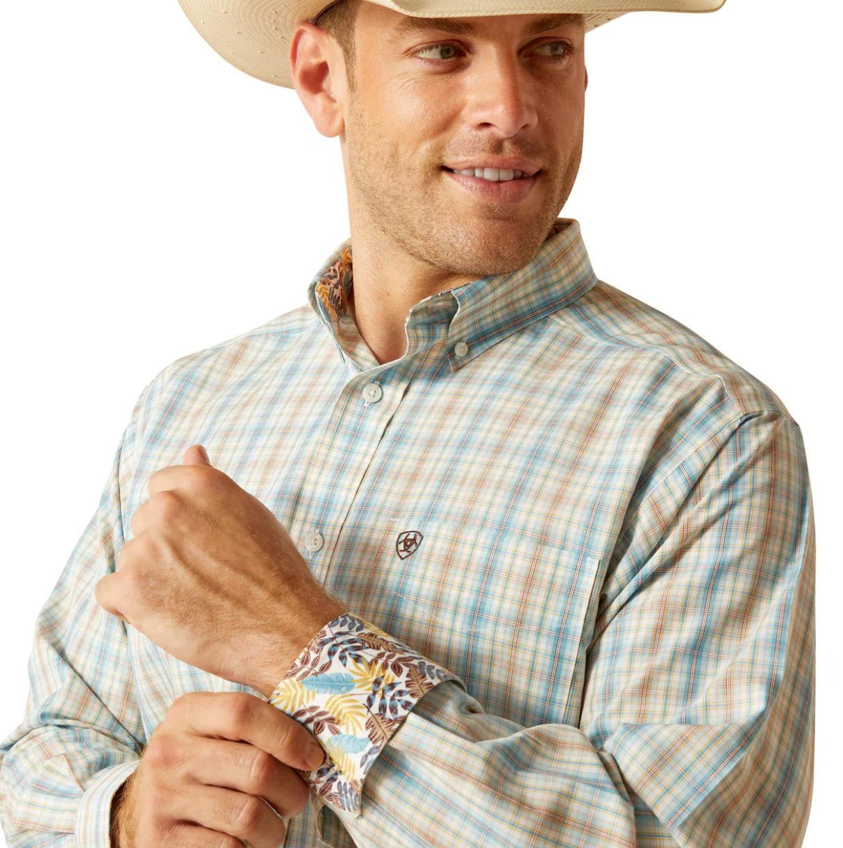 10051506 Ariat Men's Wrinkle Free Ivar LS Shirt Blue