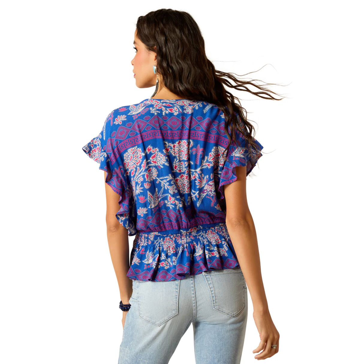 10051415 Ariat Women's Cortez SS Top Candelia Print