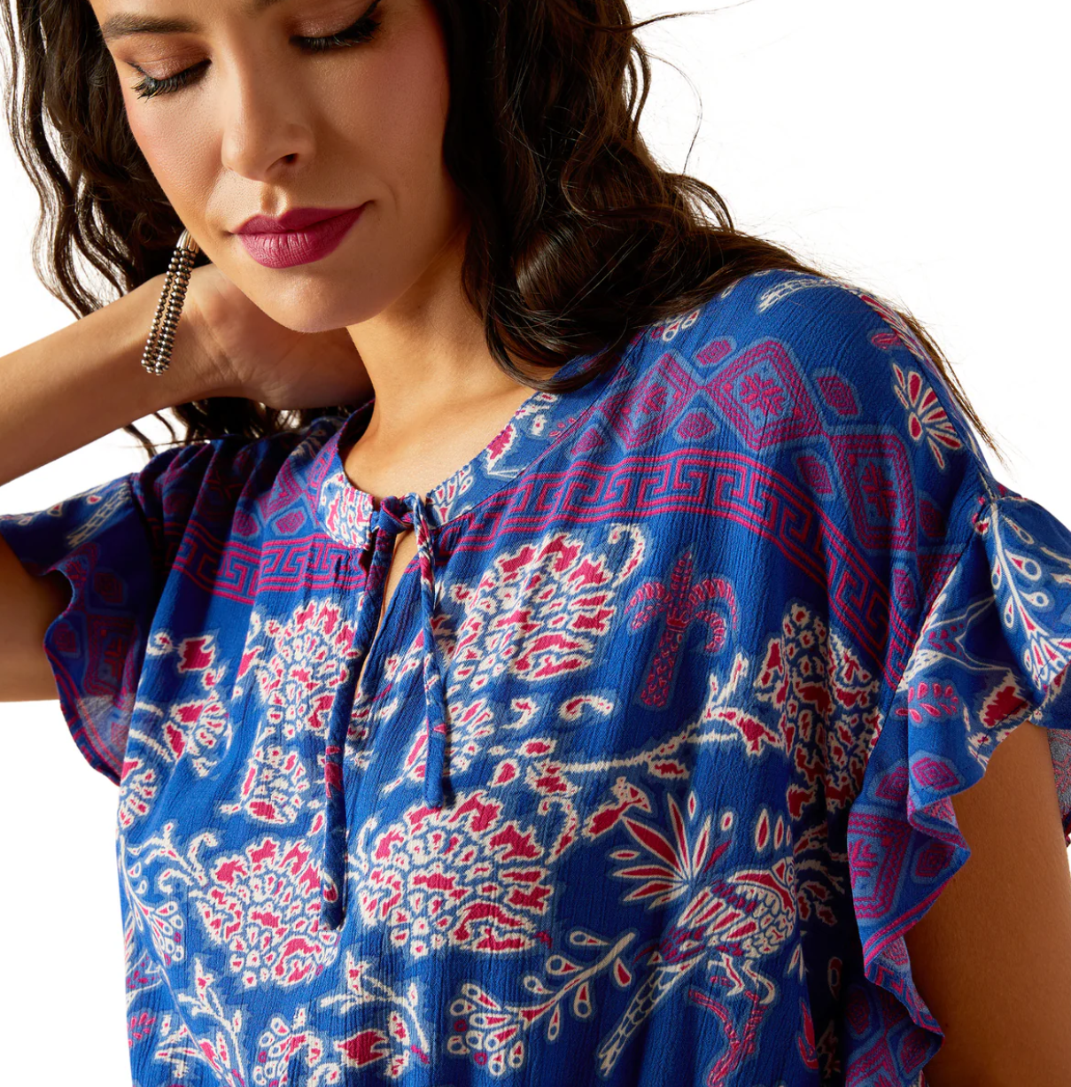 10051415 Ariat Women's Cortez SS Top Candelia Print