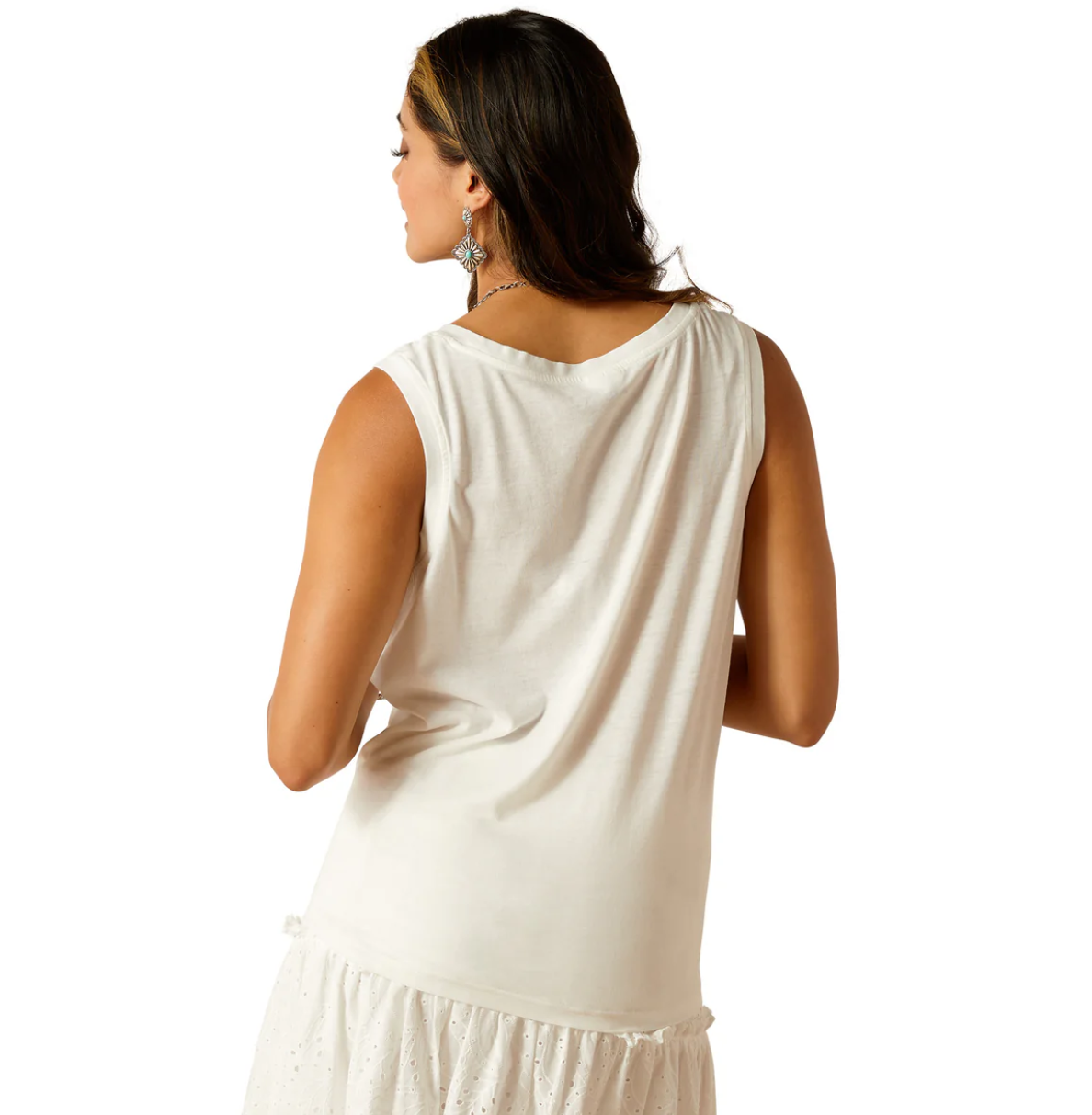 10051308 Ariat Women's Deadwood Sleeveless Tank Cloud Dancer