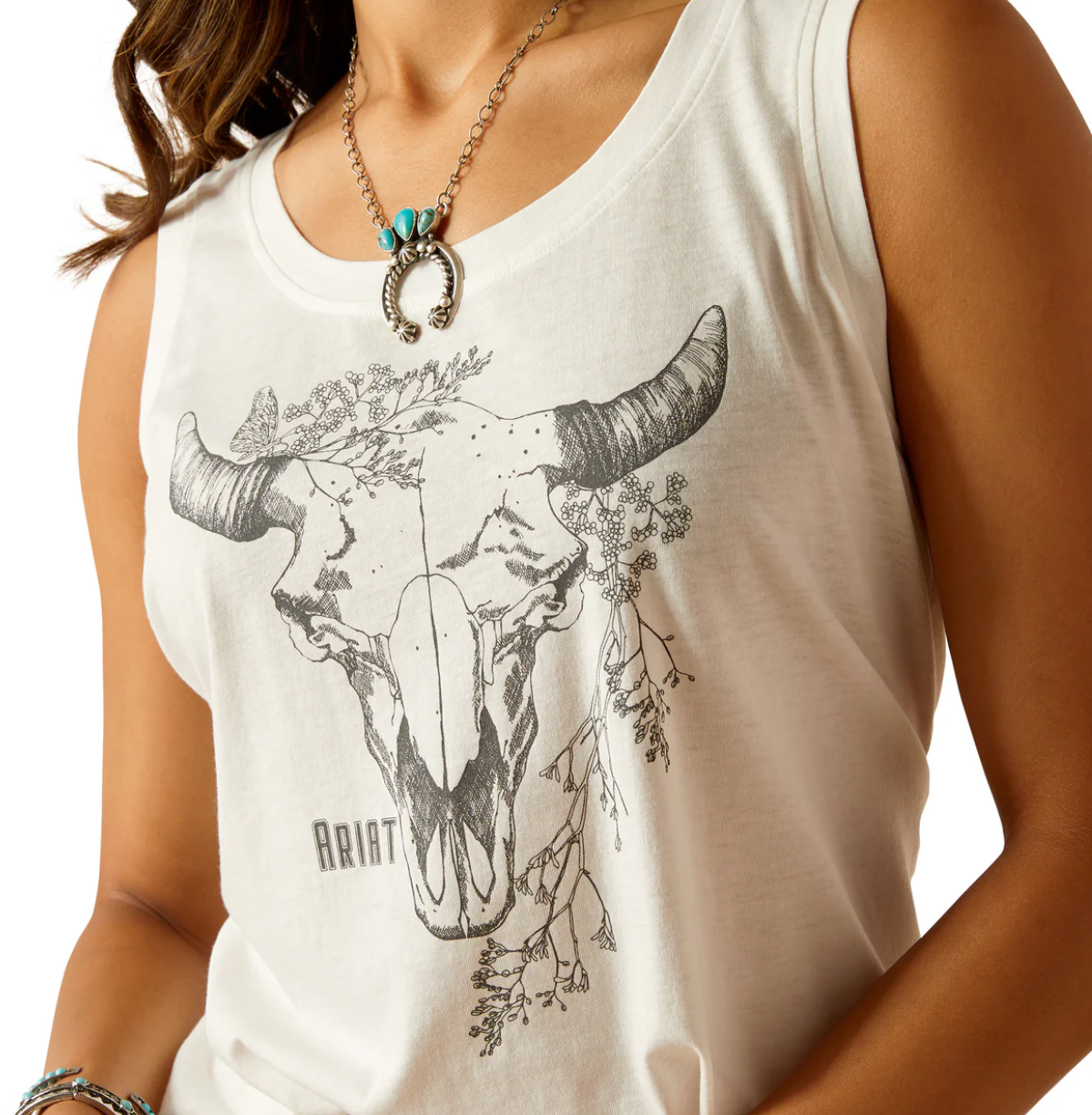 10051308 Ariat Women's Deadwood Sleeveless Tank Cloud Dancer