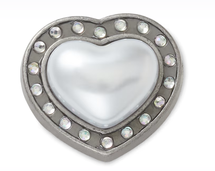 10013760 CROCS JIBBETZ Silver Pearl and heart gem