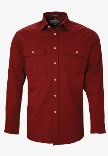 RM500BT Pilbara Men's Full Button Work Shirt Long Sleeve-Ochre