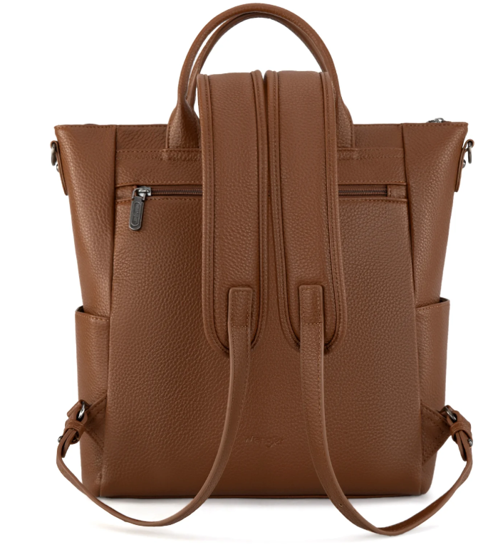 WG175-9110BRN Wrangler Cow Print Tote/ Shoulder Bag Convertible backpack Brown