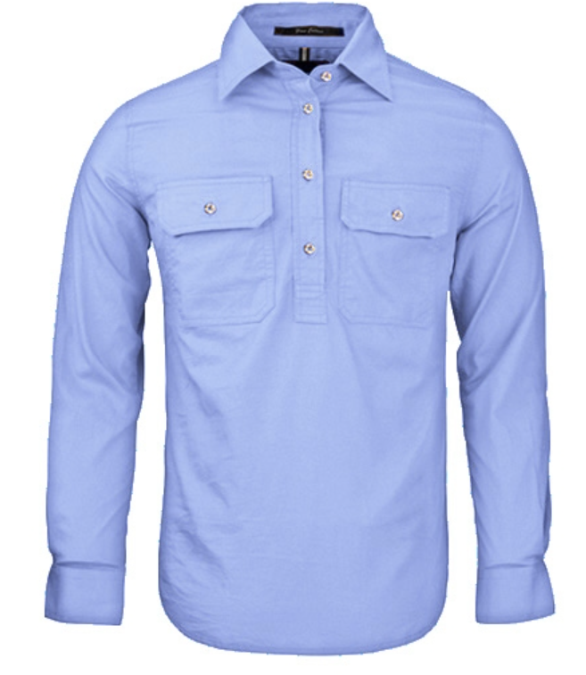 RM300CF.PALEBLUE Pilbara Women's Closed Front L/S Shirt Pale Blue