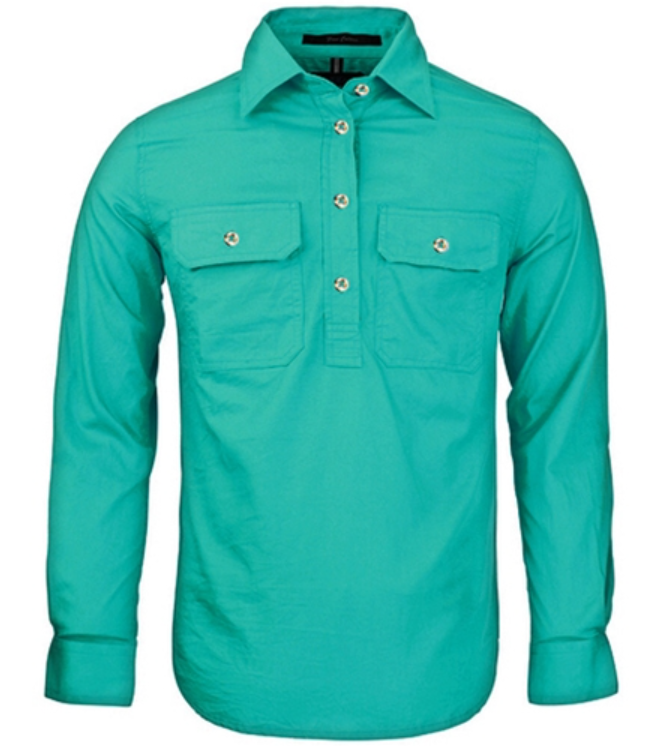 RM300CF.JADE Pilbara Women's Closed Front L/S Shirt Jade