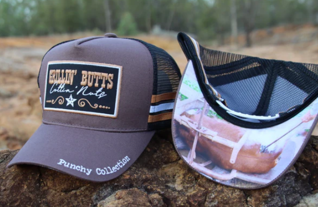 36030 GFOUR Grillin Beaver Brown Trucker Cap