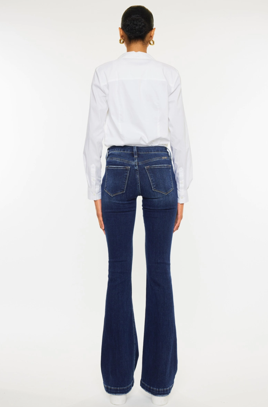 KC6327FD Kan Can USA Women's Mid Rise Jean Dark