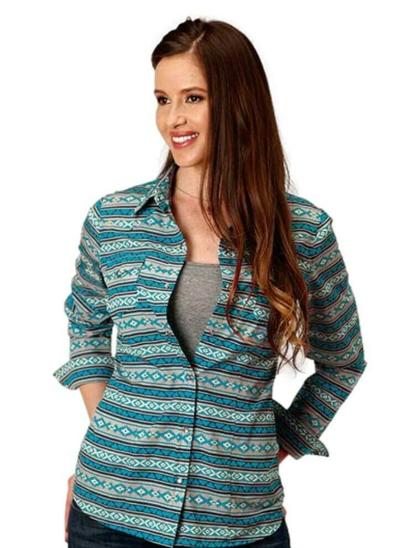 03-050-0067-0151BU Roper Women's LS Aztec Shirt