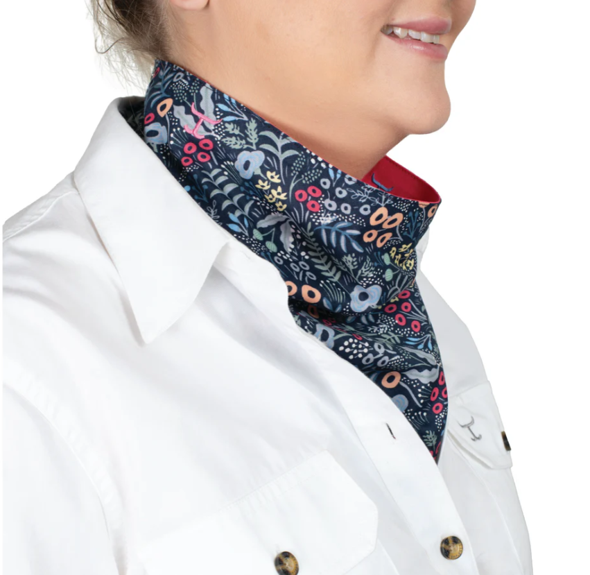 SCF2513 Just Country Carle Double Sided Scarf Navy Meadow