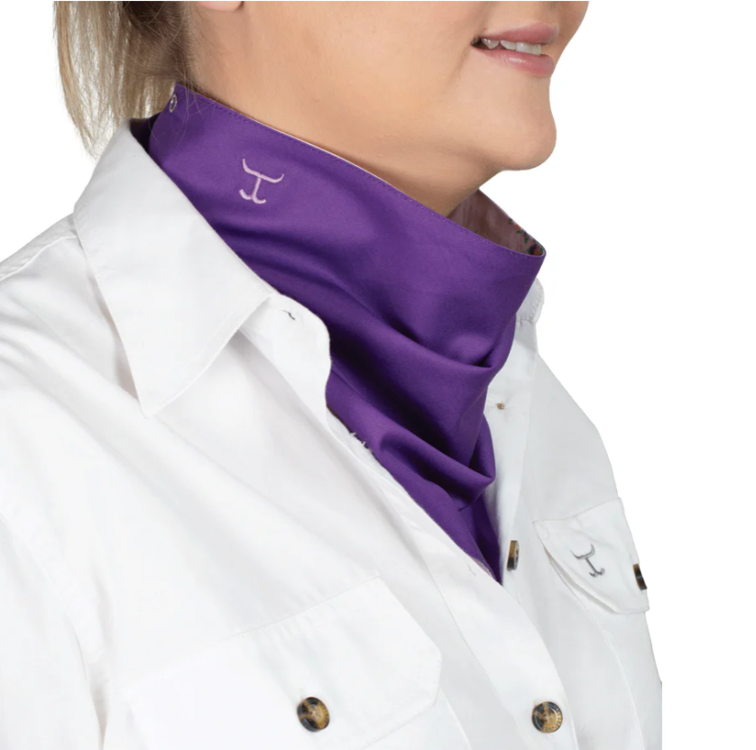 SCF2507 Just Country Carle Double Sided Scarf Lavender Posey/Purple