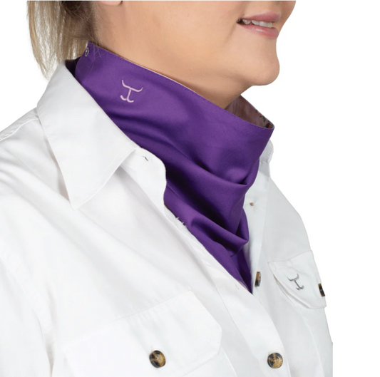 SCF2507 Just Country Carle Double Sided Scarf Lavender Posey/Purple