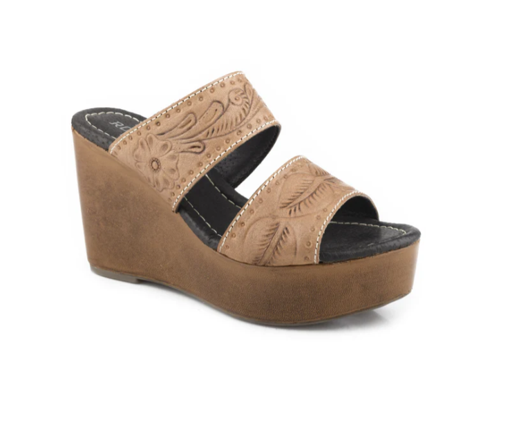 09-021-0607-3586 Roper Women's Diva II Tooled Leather Tan