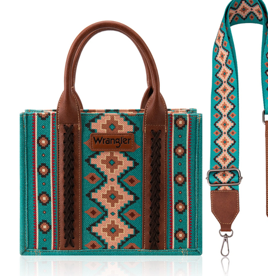 WG2203-8120SW Wrangler Aztec Printed Small Tote