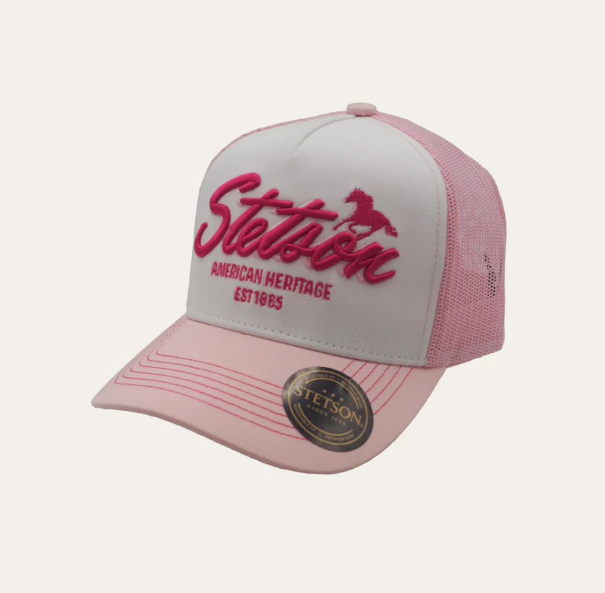 YSCAP12 STETSON TRUCKER CAP PINK