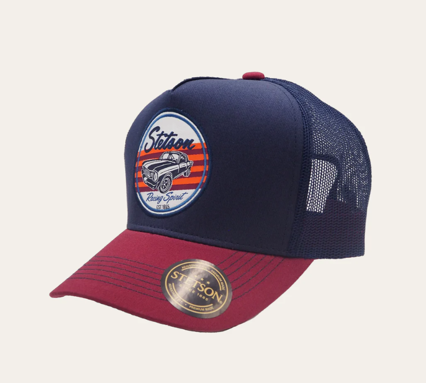 YSCAP08 STETSON RACING SPIRIT TRUCKER CAP BLUE