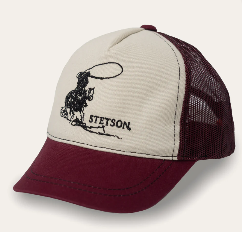 STCAPLAKID STETSON KIDS LASSO TRUCKER CAP RED