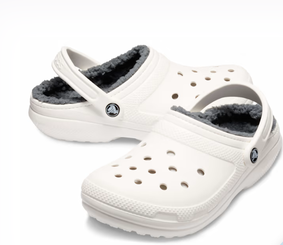203591-10M Croc Classic Lined Clog White/Grey