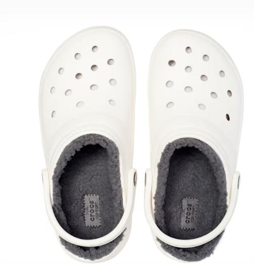 203591-10M Croc Classic Lined Clog White/Grey
