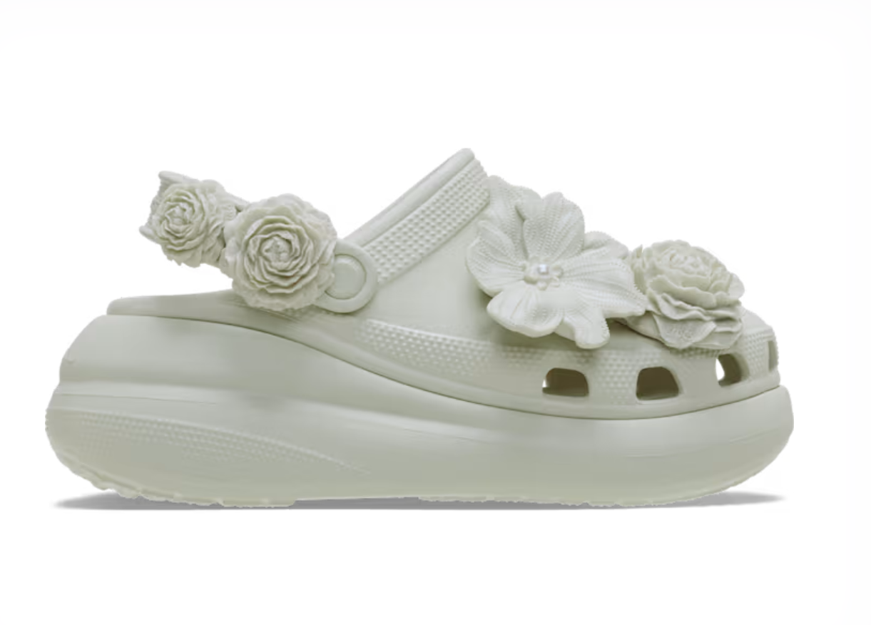 211448-0HZ Croc Women's Crush Bouquet Clog Linen