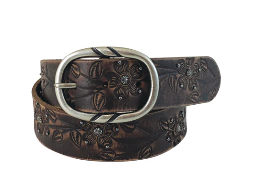 9649300 Roper Women's Genuine Leather Brown Belt
